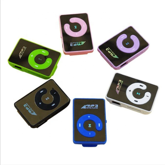 New Mini Mirror Clip MP3 Player Portable Fashion Sport USB Digital Music Player Micro  TF  SD Card Media Player