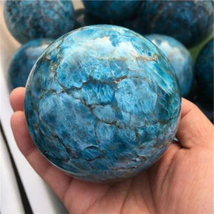 New Natural Crystal Quartz Sphere Polished Energy Blue Apatite Crystal Balls