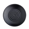 Western Melamine Sushi Plates 8 Inch, Melamine Round Plate Black Color, Banquet Plates with Matting