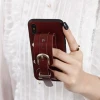 New retro fashion aramid fiber  leather back  cover mobile phone case with strap