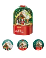 New Style DIY Creative Christmas Snowing Candy House Music Box Gifts Ornaments Christmas Building Blocks Music Box Kids Toys