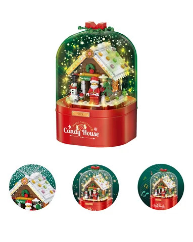 Buy New Style Diy Creative Christmas Snowing Candy House Music Box ...