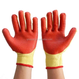 new style Red Film glove rubber latex coated working glove for industrial work