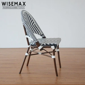 New style wholesale aluminum plastic PE rattan wicker bamboo all water bistro chair for garden leisure furniture