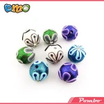 Newest mixed design empaistic petal round polymer clay beads