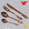 NO MOQ wedding 18/10 stainless steel silver and gold cutlery set /ROSE GOLD plated flatware set / fork and spoon