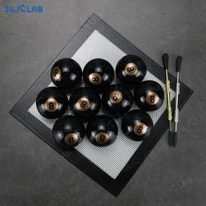 Non-stick 6ml smoking set weed accessories black 8 table tennis ball containers for spice stash tobacco herb store