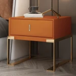Nordic luxury wrought iron bedside table modern bedroom storage locker side cabinet