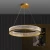 Import nordic simple acrylic gold iron round ring hanging chandelier circle ceiling art decoration led pendant light from China