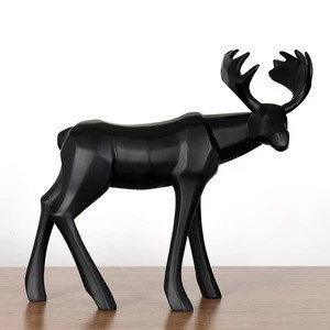 Nordic white resin animal reindeer statue for home decors