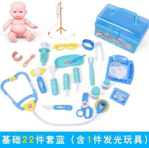 oem Kids Toys Doctor Set Baby Pretend Play Suitcases Medical kit Simulation Medicine Box with Doll Girl Toy For Children