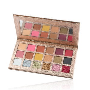 Oem Packaging Professional Gold Glitter Shining Cosmetic Eye Shadow Palette