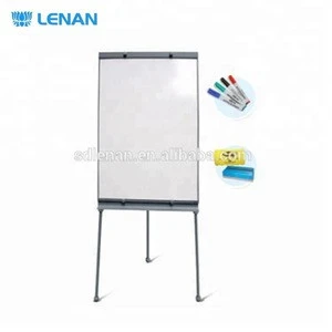 Office heigh adjustable aluminum frame magnetic white board flip chart board with tripod stand