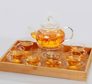 Oriental borosilicate glass induction thermos tea pot set