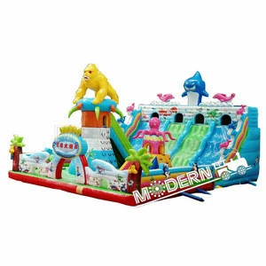 Outdoor Amusement Water play equipment park Theme Inflatable Sea Island Floating Obstacle Park