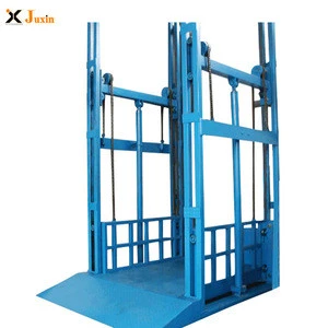 Outdoor And Indoor Stationary Lead Rail Freight Elevator / Hydraulic Warehouse Cargo Lift Price