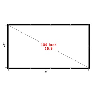Owlenz Portable HD 4K outdoor projector screen indoor front rear projection screen 100&quot;inch 16:9 foldable screen simple hang
