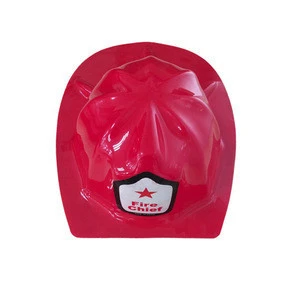 party supplies hat kids fireman role play dress up firefighter red PVC helmet for halloween cosplay costume