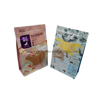 Pet Food Bag Zip Lock Bag Stand up Pouch Quad Seal Bag Pet Product Recyclable Packaging