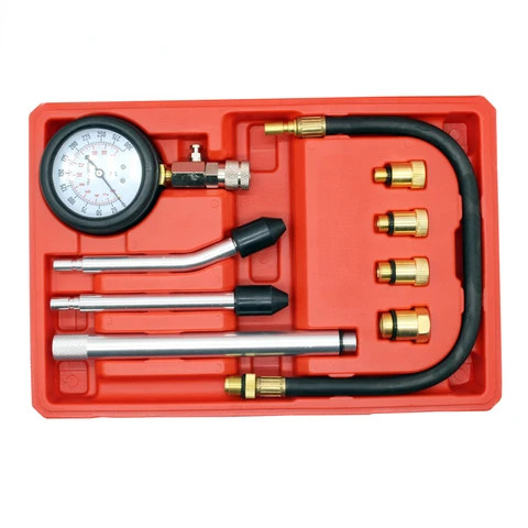 Petrol Gasoline Engine Cylinder Compression Gauge Tester Kit With Extension Connecting Tube For Car Diagnostic Tools