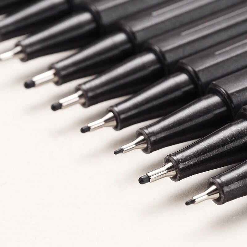 Pigment Micron Pen Needle Soft Brush Drawing Pen 005 01 02 03 04 05 06 08 1.0 Black Fineliner Sketching Pen Set