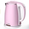 Pink Color steel Stainless Steel Double anti-scalding 1.8L Electric Kettle With Thermal Control Kitchen Appliances