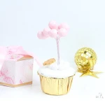 Pink Cute Balloon Cake Topper Heart Star Round Balloon Cupcake Topper For For Birthday Cake Dessert Table Party Decoration