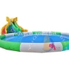 Popular inflatable water pool with slides,inflatable adult swimming pool,inflatable water game for kids and adults
