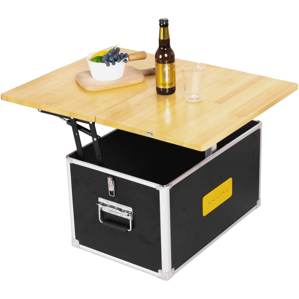 portable camp kitchen box fold up camping table