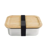 Portable Eco-Friendly Stainless Steel Lunch Box Bento Box For Adult Bamboo Durable Food Storage Container