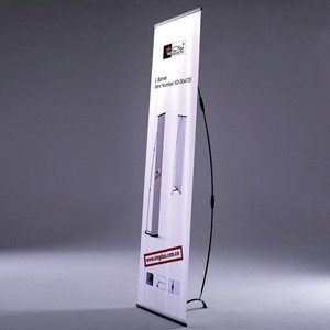 Portable fiberglass L banner stand advertising simple 800*2000 roll up display
