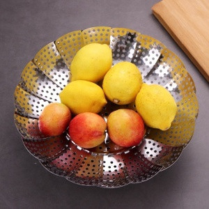 Portable Metal Large Manufacturer Fruit Plate Basket Stainless Steel Food Steamer