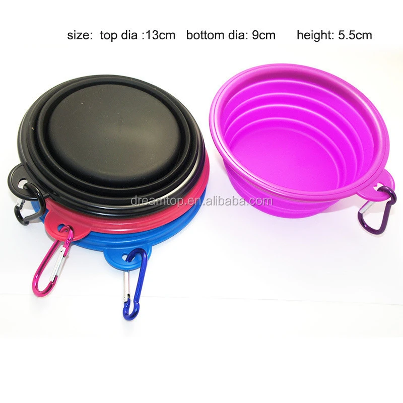 Portable Water Dish Feeder Collapsible Silicone Pet Travel Dog Cat Food Feeding Bowl