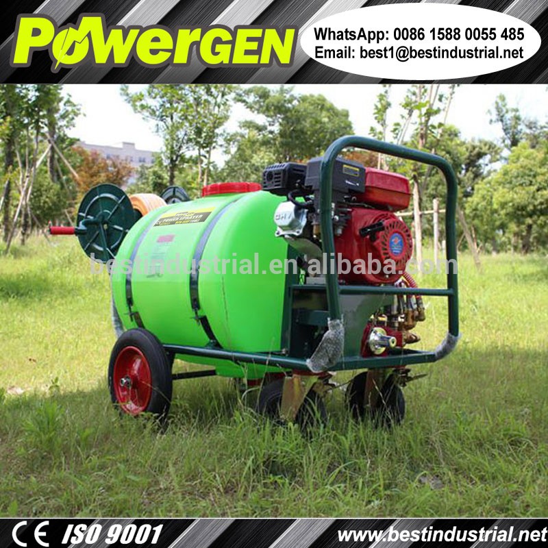 POWERGEN Trolley Gasoline Motor 6.5HP High Pressure Pump Fruit Tree Spraying Power Sprayer 180L