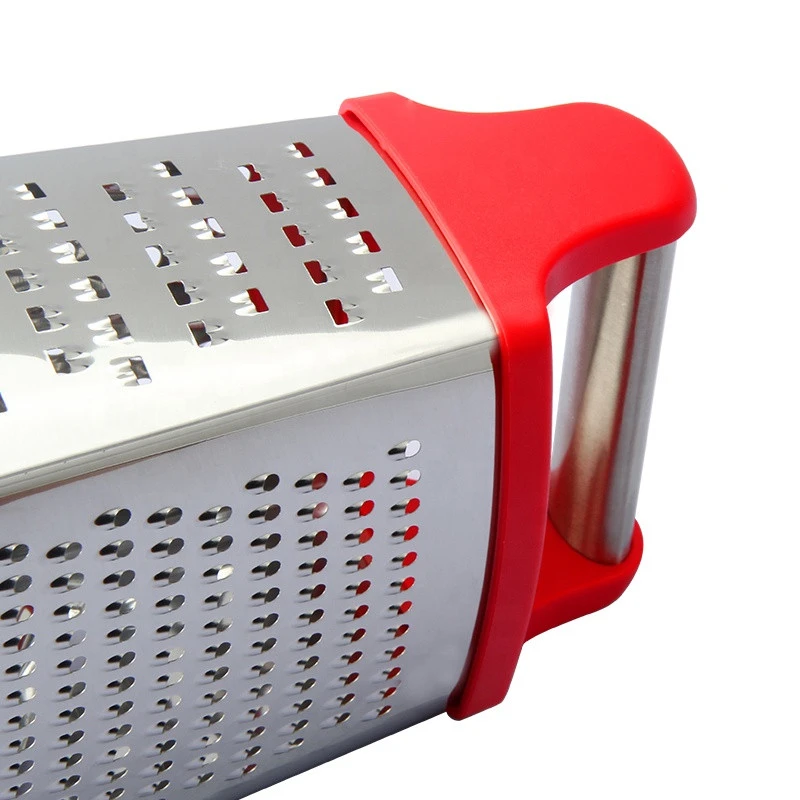 Professional 4 sided parmesan cheese ginger vegetable box grater with storage container