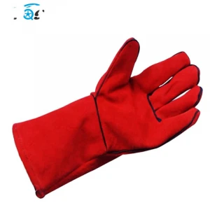 Professional Good Quality Safety Equipment Heat Resistant Protective Red Leather TIG MIG Welding Glove