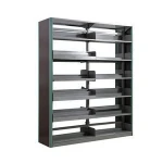 Professional School Library Furniture Double-sided Steel Wood Bookshelf