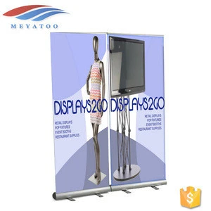 Promotion Advertising Sign Shop Roll Banner , Roll Up Display , Fabric Roll Display Stands