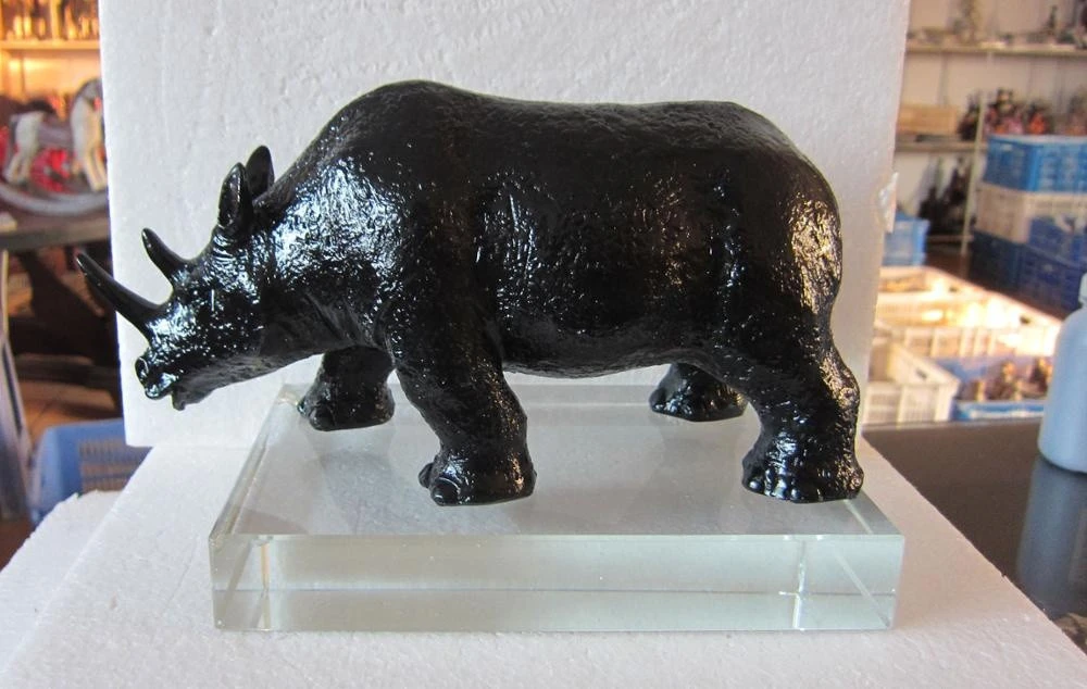 Promotion Resin Bookend Large Rhino Crystal Base Home Decor