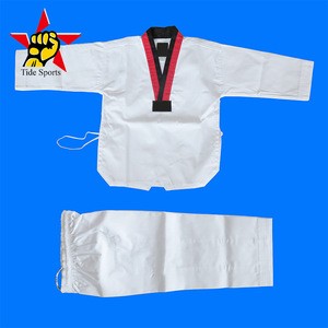 Promotional cheap taekwondo training clothes custom logo  taekwondo suits
