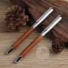 Promotional Chrome Plated Metal Pen with Roll Wooden pen