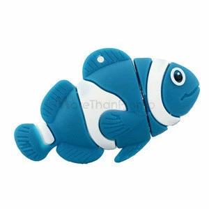 Promotional Gifts Wholesale Animal Fish Shape USB Flashdrives Soft Pvc Cover 1GB 2GB 4GB 8 GB Usb Flash Drive