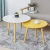 Promotional Modern Round Table Coffee Table Dining Table With Solid Wood Legs