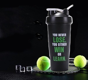 Protein powder shakers plastic water bottle with custom logo design