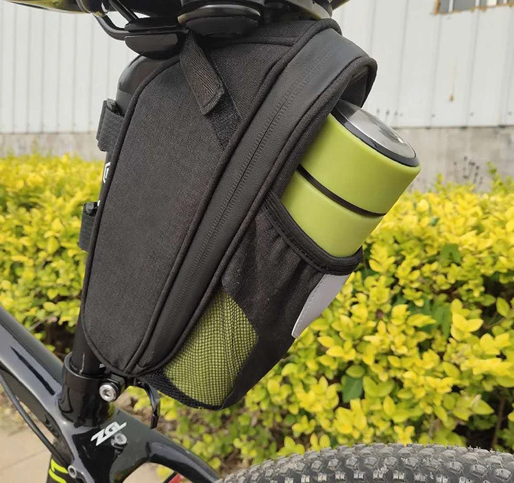 Ptsports Bicycle bottle holder MTB Canvas bike bag Black saddle bag for cycling Travel