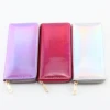 PU leather women wallet holographic clutch bag custom fashion carteras designer wallets for women