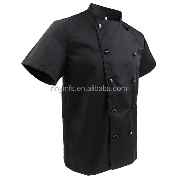 Pure Cotton Kitchen Uniforms cheap Black Chef Coat  Cook Chef Clothes Clothing Coat