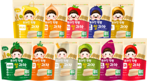 PURE-EAT Organic Poprice Dduck Bbung Soft korea kid Snack Plain (Rice Flavor)