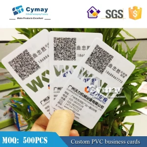 PVC transparent business card printing, PVC business cards, plastic cards