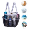 Quick dry hanging mesh shower tote bag bath organizer with 8 storage compartments